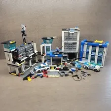 Lego Parts and Pieces Lot Police Headquarters Jail Prison Car Helicopter Figs