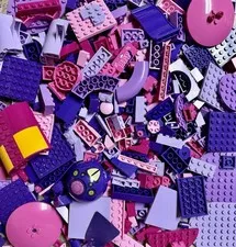 LEGO 500+ Pc. Pink & Purple Bricks Parts & Pieces Mixed Lot