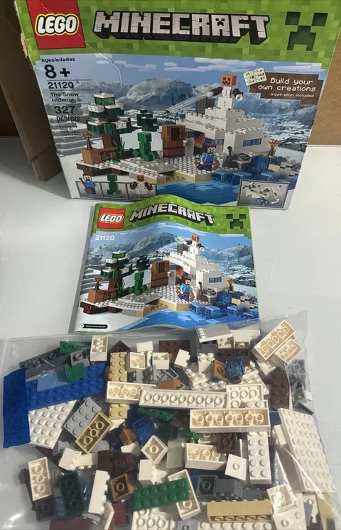 LEGO Minecraft The Snow Hideout 21120 - Retired w/Manual and box - NO MINIFIGS