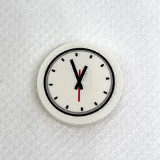 LEGO Parts - White Tile, Round 2 x 2 w/Clock - No 14769pb356 - QTY 1