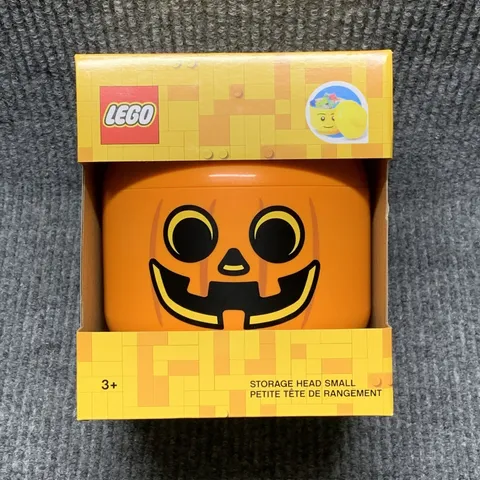 LEGO Halloween - Pumpkin Jack O Lantern Storage Head - Small - New In Box
