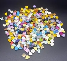 Lot of 1x1 Flat tiles Lego Round Square Triangle Multicolor