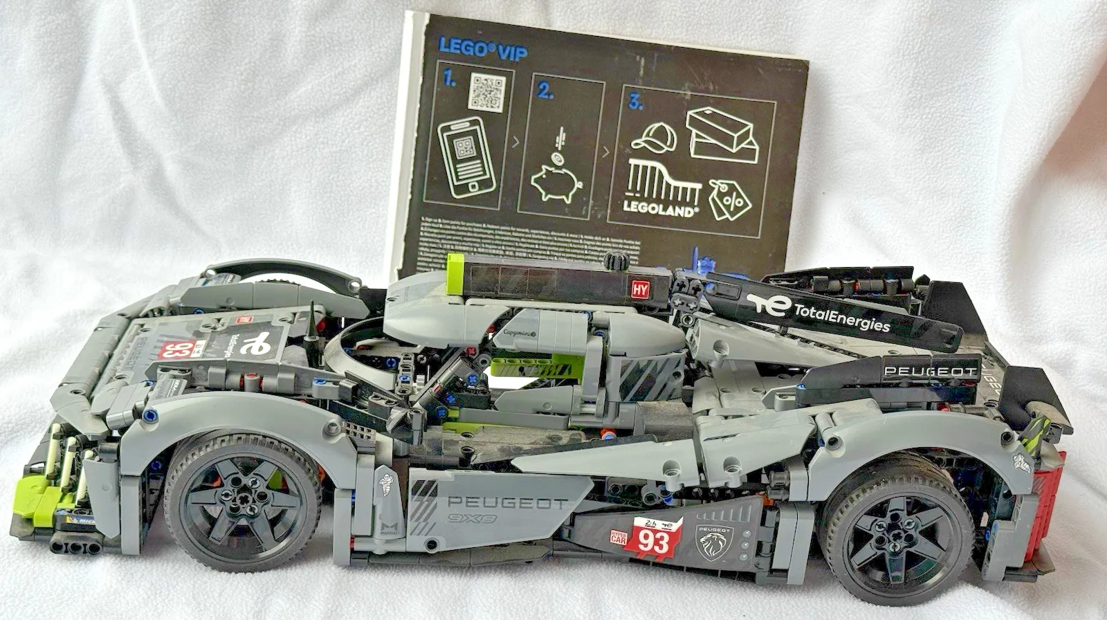 Peugeot Lego Hyper Car & Manual Mostly Assembled Possibly Incomplete READ