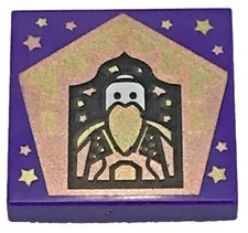 Lego HP Salazar Slytherin Minifig TILE/CARD Dark Purple  2 x 2 D739