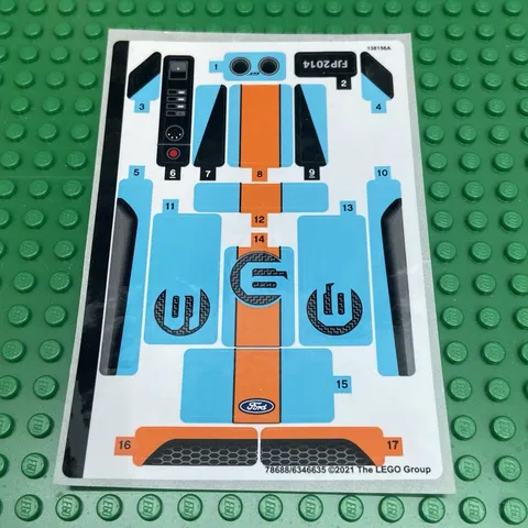 LEGO Sticker Sheet for Set 76905 Sheet#2 Ford GT  Heritage Edition New Authentic