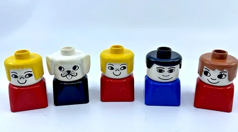 VTG Lego 5 Duplo Figures Building Toys Boy Family Animals Figurines #2