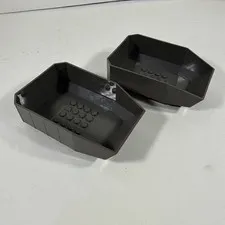 Lego Lot Of 2 Vehicle Tipper Bed 12x8x3 1/3 Dark Gray Rock Raiders (4970, 4980)