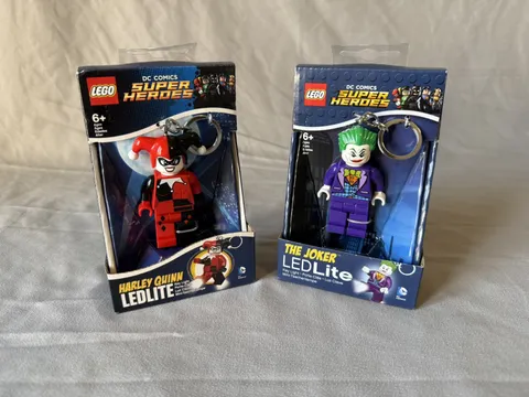 LEGO DC Super Heroes The Joker Key Light LED Lite & Harley Quinn Led Lite NIB