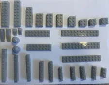 LEGO Gray Bulk Lot of Bricks, Plates & Assorted Pieces - Plastic Parts