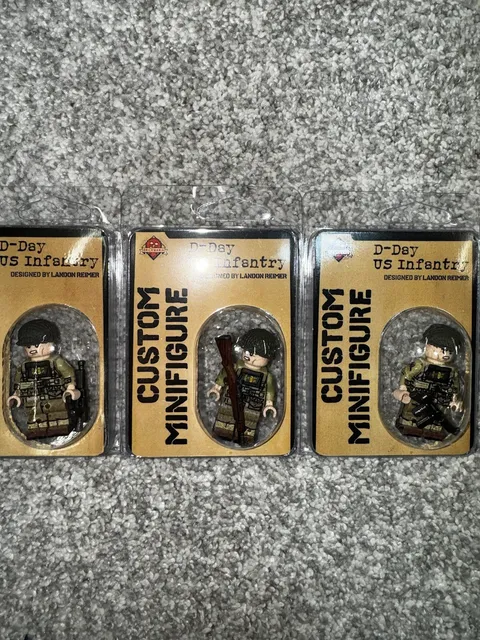 Brickmania D-Day US Infantry Minifigure Lot of 3 NEW IN BOX + FAST SHIP
