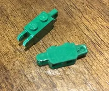 LEGO 30386 Hinge Brick 1 x 2 Locking with Fingers Green Lot 2 Parts