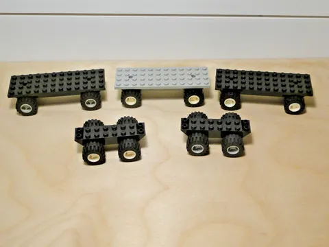 LEGO Vintage Vehicle Car Truck Base Chassis Base Plate Wheels Tires Lot of 5