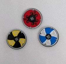 LEGO Viking Shields Technic Lot Of 3 Black Blue Yellow Red