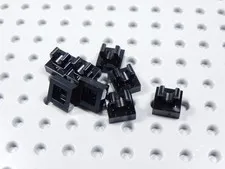 LEGO Lot of 8 Black 1x1 Modified Plates w/ Clip on Top BR