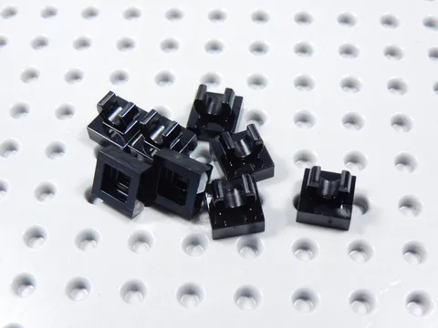 LEGO Lot of 8 Black 1x1 Modified Plates w/ Clip on Top BR