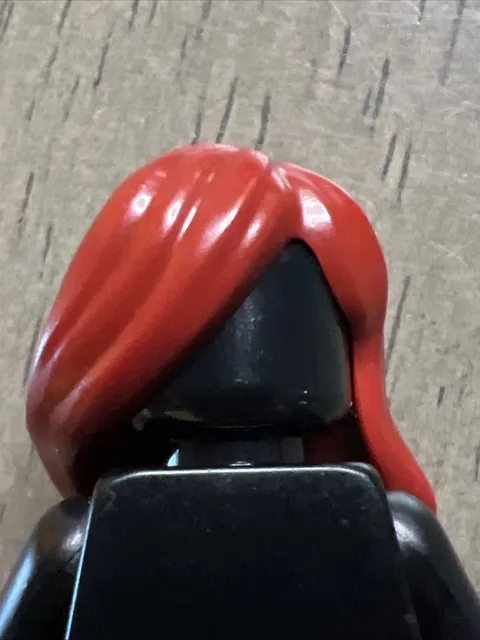 LEGO 2645 Dark Red Hair Female Long Parted Side Swept Back over Forehead