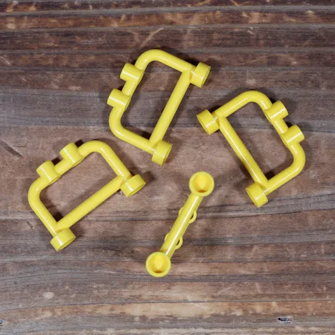 LEGO Part 4083 Yellow Bar 1 x 4 x 2 with Open Studs Ladder Railing Fence Qty 4