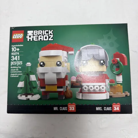 LEGO 40274 Brickheadz Mr. Claus & Mrs. Claus Brand New Factory Sealed Box Damage