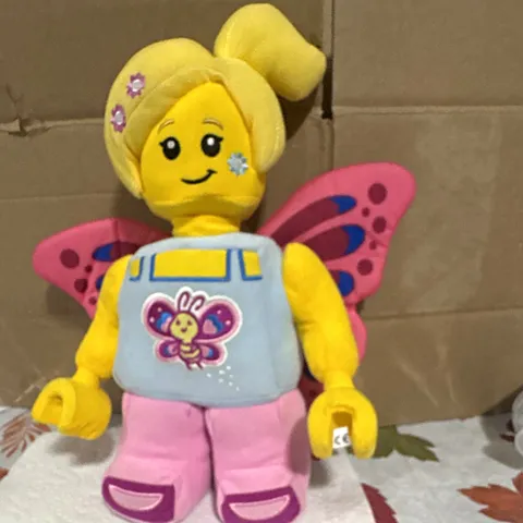 LEGO Butterfly Girl Plush Minifigure Doll Pink Butterfly Wings 20 in Age 3+ 2021