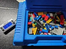 1984 LEGO Storage Suitcase Blue Carrying Case & 3 1/4 Pounds Of Lego Bricks Lot