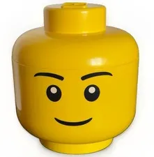 Smiling LEGO Minifigure Head Extra Large 11” Storage Yellow Container Stackable