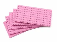 LEGO Base Plate 8 X 16 Pink 5 Pieces