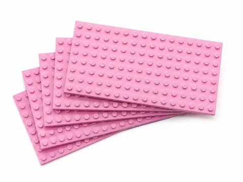 LEGO Base Plate 8 X 16 Pink 5 Pieces