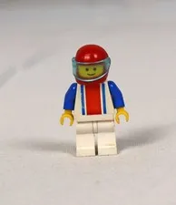Vintage LEGO Town Race Car Driver Minifigure Red White Blue Retired 1992