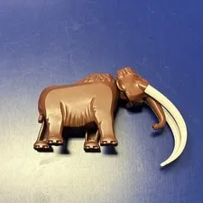 LEGO Mammoth Animal Figure Brown w/ Beige Tusks Molded 1 Piece Age 4+
