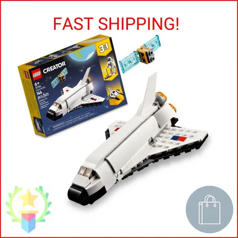 LEGO Creator 3 in 1 Space Shuttle Toys - Space Toys Building Set for Boys & Girl