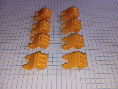 8 Bionicle Lego 64251 Bright Light Orange Bionicle Fist w/ Axle Hole - 3 fingers