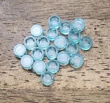 LEGO Trans-Light Blue Tile, Round 1 x 1. QTY 20. Part No. 98138