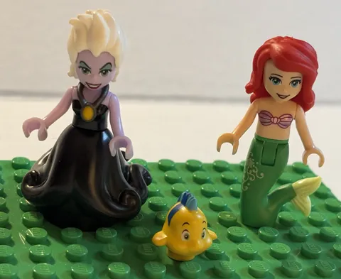 Lego Mini-figure Disney The Little Mermaid; Ursula, Ariel, Flounder- Lot Of 3