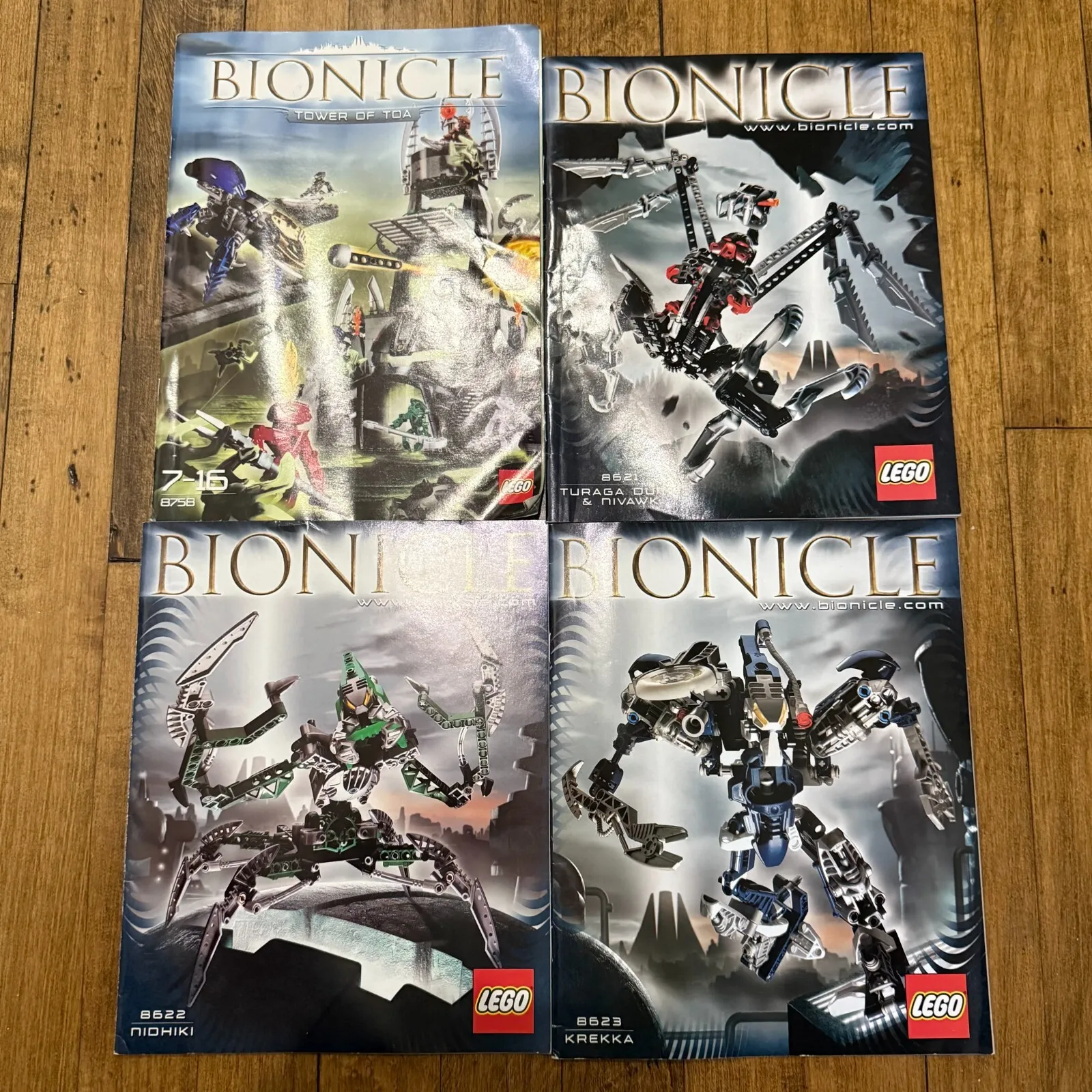 Lot Of 4 Lego Bionicle Manuals 8621, 8622, 8623, 8758