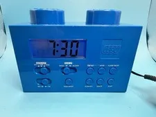 LEGO LG11007 Portable Digital Alarm Clock Radio Power Supply Blue Building Block