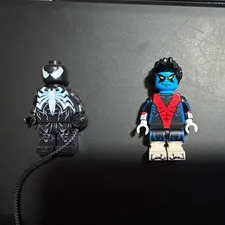 Custom LEGO MARVEL spider-man symbiote AND nightcrawler minifigure bundle Lot!