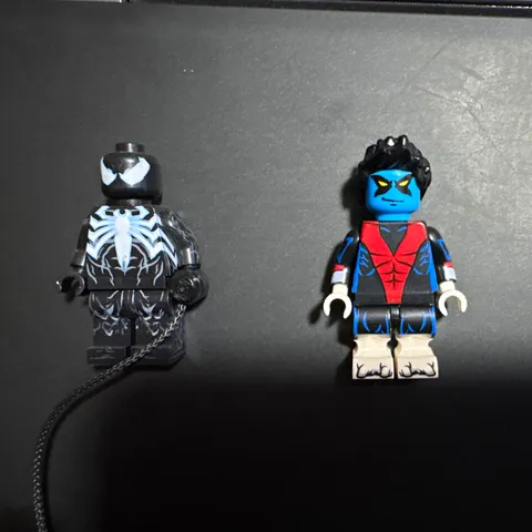 Custom LEGO MARVEL spider-man symbiote AND nightcrawler minifigure bundle Lot!