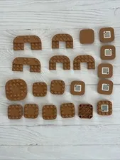 LEGO MEDIUM NOUGAT LOT 20 PCS 6X6 4X6 4X5 PLATE WITH FEET VARIETY