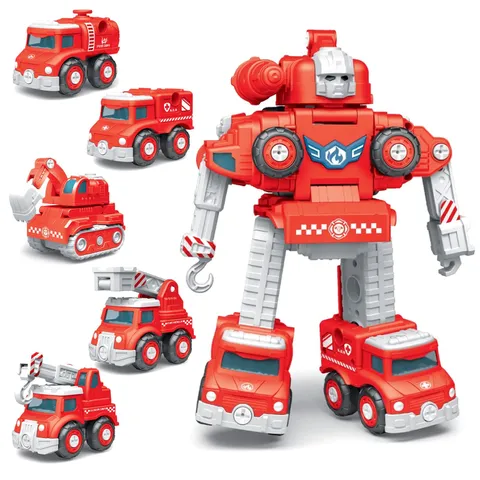5 in 1 Fire Truck Robot Toy, Suitable for Kids Ages 5 to 7...