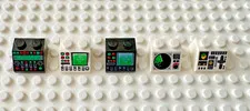 LEGO Lot (5) 2x2 45 Slopes: Control Panels, Computers Black & White