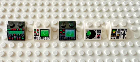 LEGO Lot (5) 2x2 45 Slopes: Control Panels, Computers Black & White