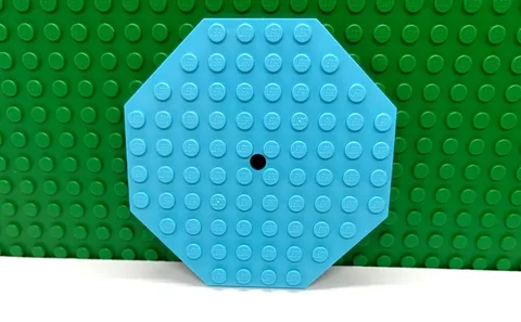 Lego 1 Medium Azure 10x10 Octagonal Plate NEW