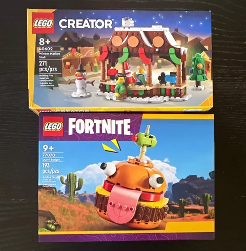 NSIB LEGO Winter Market Stall (40602) 271 & NSIB Fortnite Durrr Burger (77070)