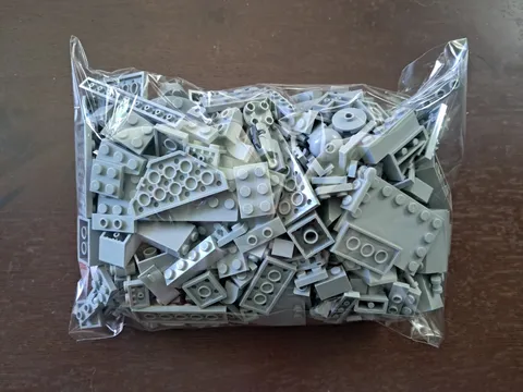 Authentic Light Grey LEGO Bricks Bulk Lot / Cleaned and Color-Sorted / 1lb bag