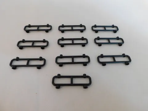 LEGO Part #2486: LOT of (10) ROLL BAR FENCE  1 x 8 x 2  BLACK