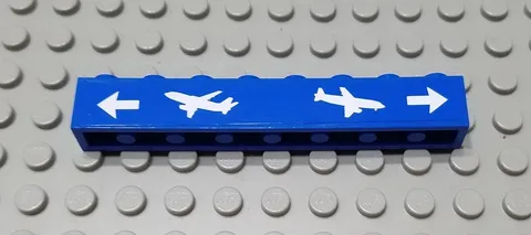 LEGO Blue 1x8 City Airport Terminal Sticker Brick Piece