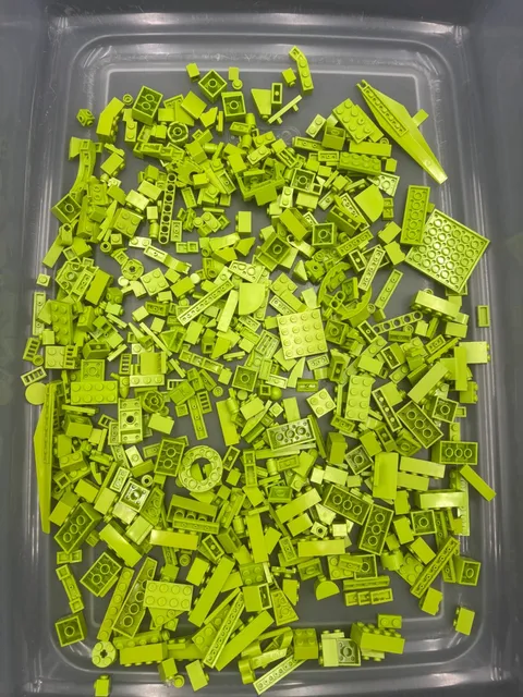 14.5 oz. Mixed Lime Green Legos - standard blocks and unique pieces