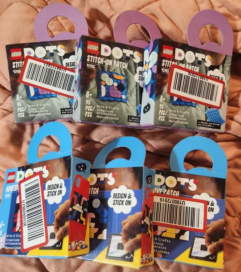 LEGO DOTS Patch Set Lot 41955 Stitch On 41954 Adhesive DIY Arts Crafts Toy 6pack