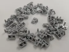 Lego x50 Light Bluish Gray Plate 1 x 2 Bar Arm Up Horizontal Arm 5mm # 4623b