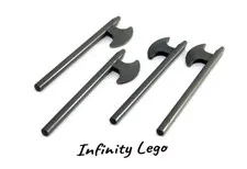 4 LEGO Dark Bluish Grey Minifigure weapon Halberd Axe (3848 53610) 4 Pieces